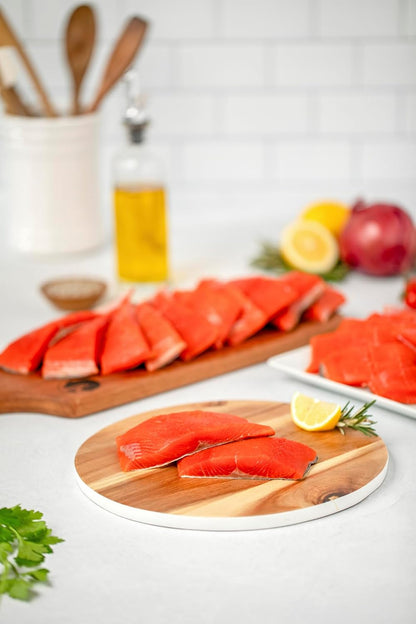 Wild‑Caught Frozen Red Sockeye Salmon Fillets, 6‑Pack 6oz Premium Alaskan Seafood