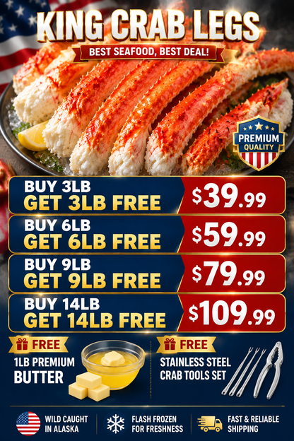 🦀 HUGE King Crab Legs Are Here! 🔥 Sweet Tender Meat + 2X Seafood Deal Starting at $39.99