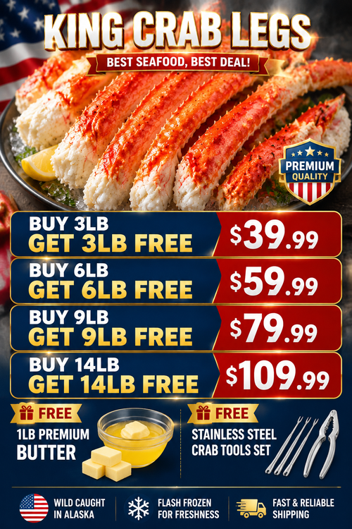 🦀 HUGE King Crab Legs Are Here! 🔥 Sweet Tender Meat + 2X Seafood Deal Starting at $39.99